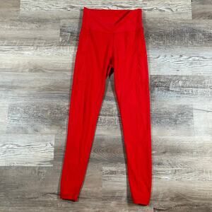 Wolven Red High Rise Pocket Leggings Eco Recycled Yoga Pants M